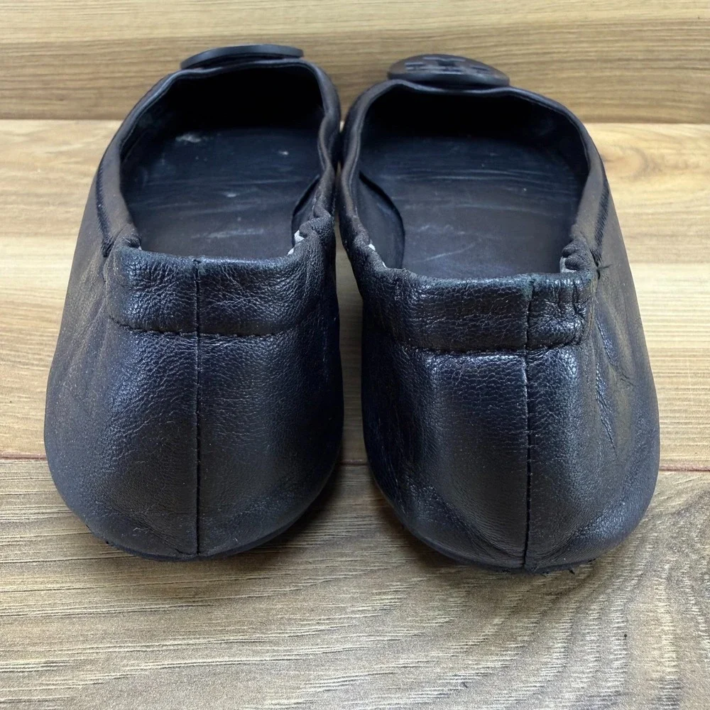 Tory Burch Minnie Ballet Flats Womens 6 M Black Soft Leather Walk Office